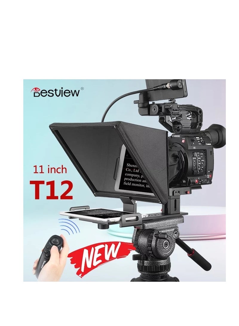 Desview T12 Teleprompter for 11 inch iPad Tablet Phone DSLR Camera Prompter For TV Interview