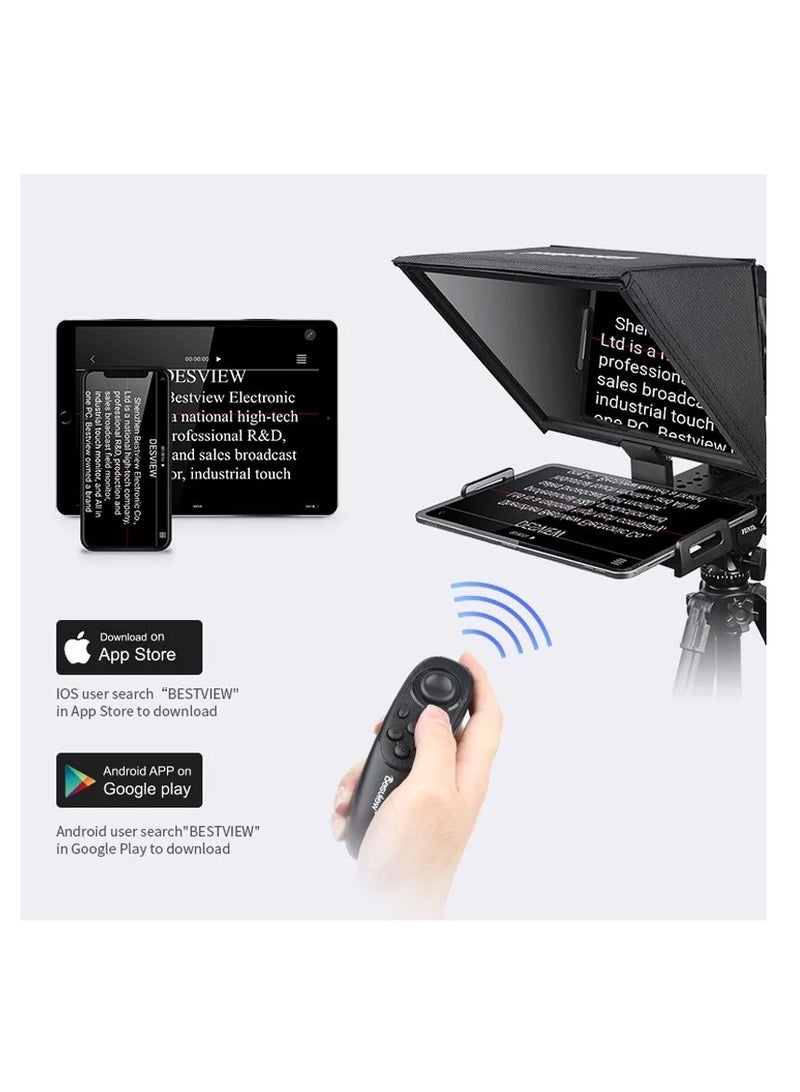 Desview T12 Teleprompter for 11 inch iPad Tablet Phone DSLR Camera Prompter For TV Interview