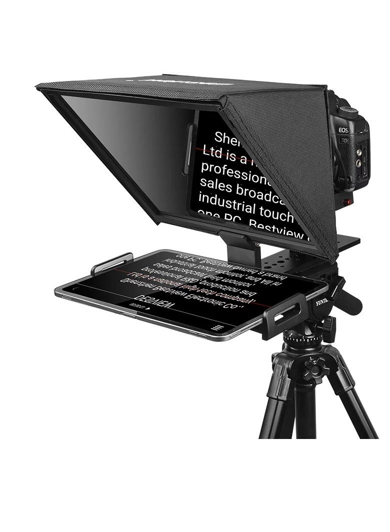 Desview T12 Teleprompter for 11 inch iPad Tablet Phone DSLR Camera Prompter For TV Interview