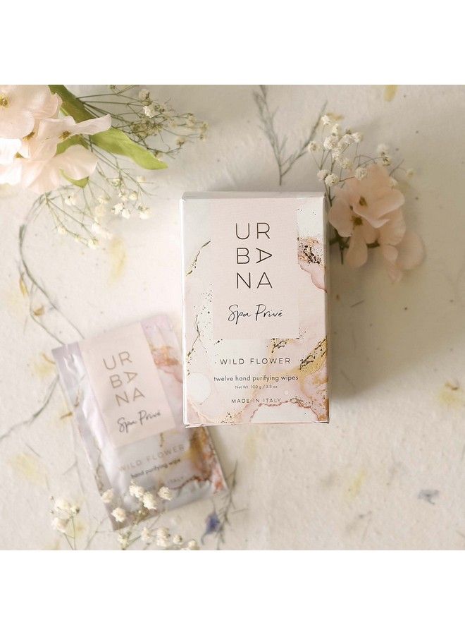Spa Prive Collection Individual Hand Purifying Wipes 12 Pack 3.5 Oz Wild Flower