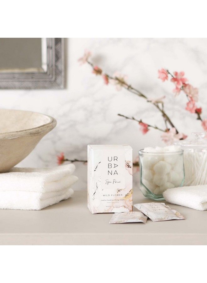 Spa Prive Collection Individual Hand Purifying Wipes 12 Pack 3.5 Oz Wild Flower