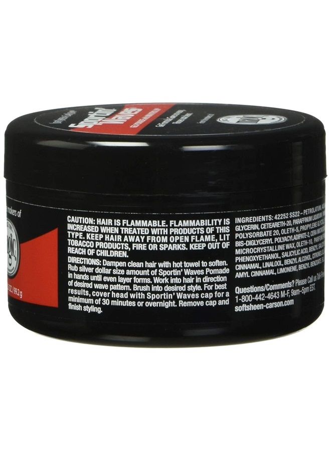 Soft Sheen Sportin Waves 3.5 Ounce Gel Pomade/Wavitrol Jar (103ml) (2 Pack)