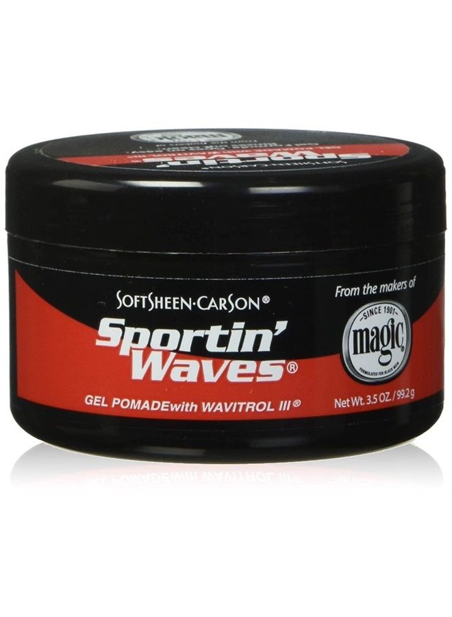 Soft Sheen Sportin Waves 3.5 Ounce Gel Pomade/Wavitrol Jar (103ml) (2 Pack)