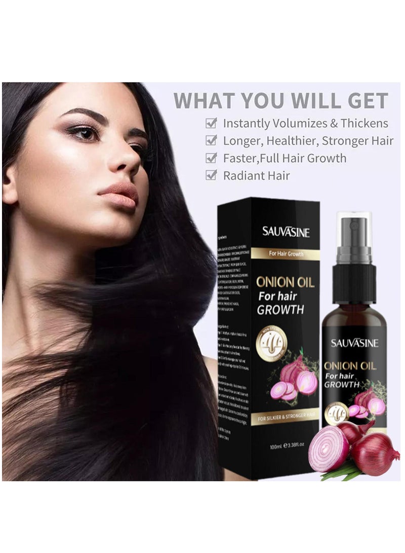 Onion Oil Hair Growth Product Fast Growing Hair Oil Loss Care Liquid Hair Scalp Treatment Beauty Health Hair Growth Serum 100ML