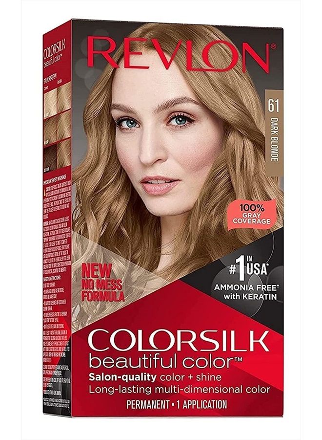 Revlon ColorSilk Beautiful Color, Dark Blonde [61], 1 Count