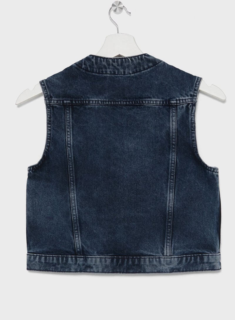 Kids Denim Vest Jacket