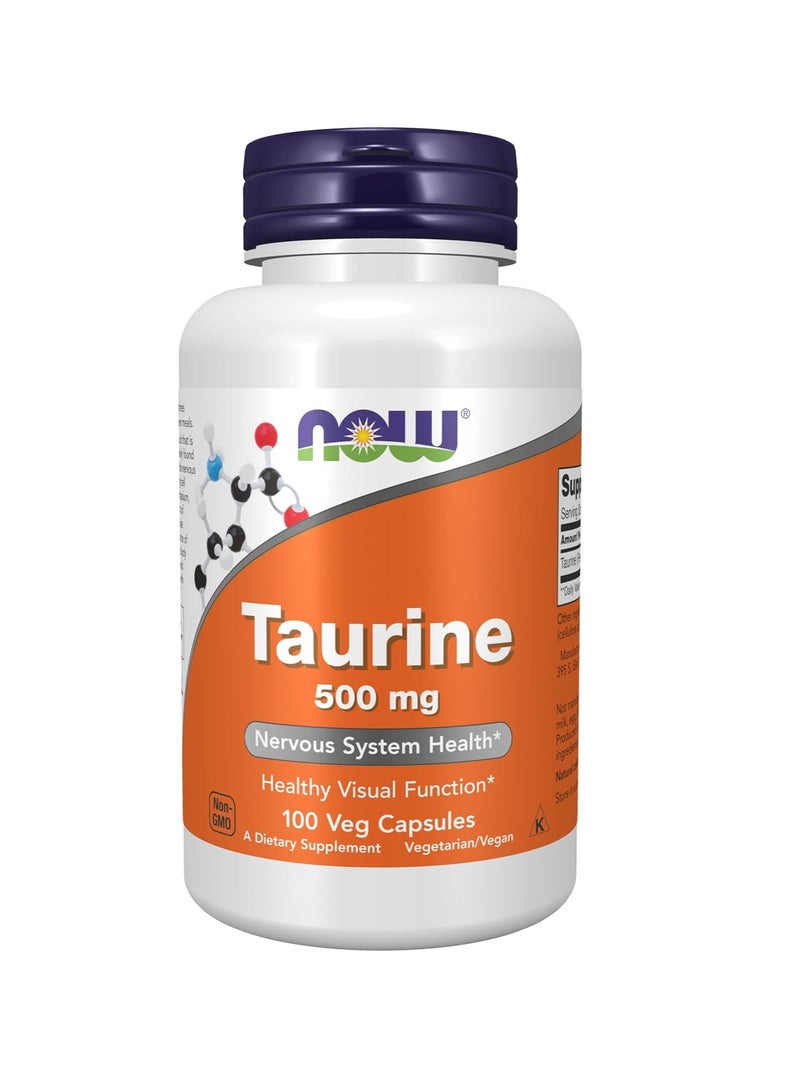 Taurine Dietary Supplement 500 mg - 100 Capsules