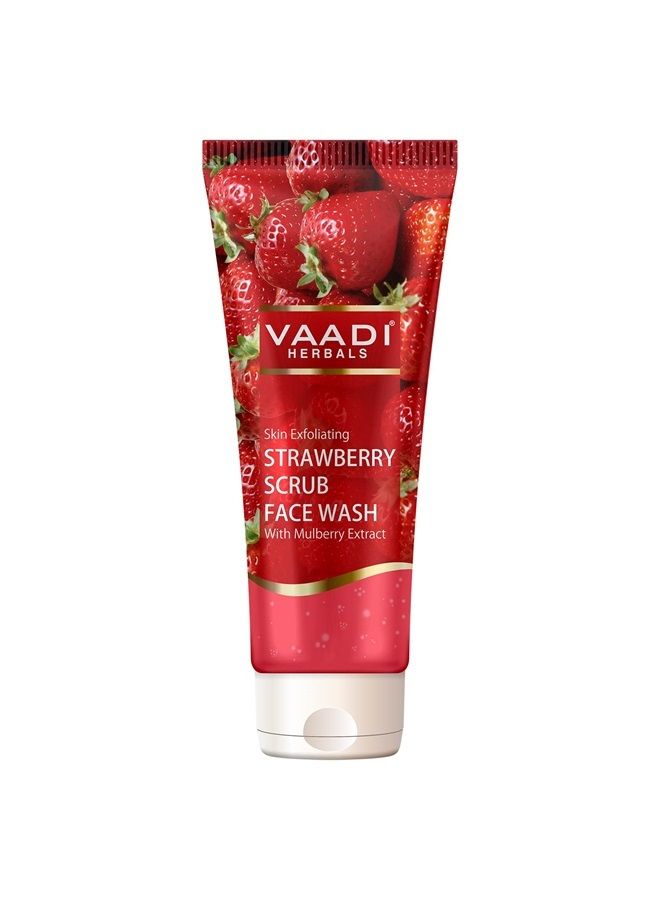 Strawberry Scrub Face Wash with Mulberry Extract, 60g