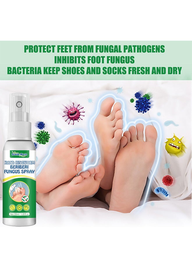 Hand Ringworm BeriBeri Fungus Spray, Anti-Fungi Treatment For Feet Itchy, Sweating, Peeling And Blisters, Natural Ingredients Foot Fungi Spray For Tinea Pedis, Inflamed, Feet Smelly 30ML
