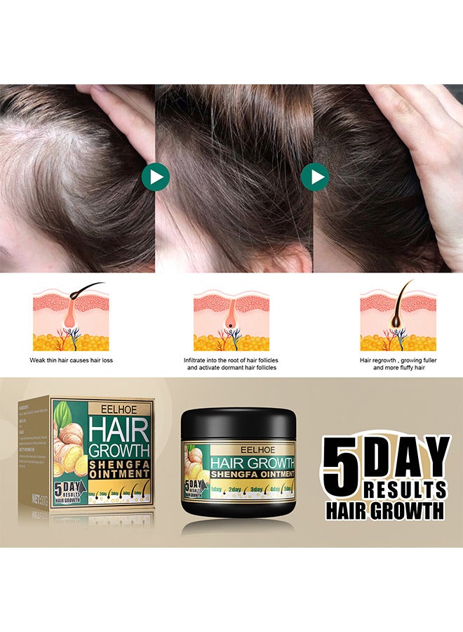 Ginger Hair Growth Shengfa Ointment, Ginger Germinal Conditioner, 5 Days Hair Regrowth Cream, Moisturizing Scalp Massage Follicle Ginger Essence Cream For Hair Loss And Hair Thinning Treatment