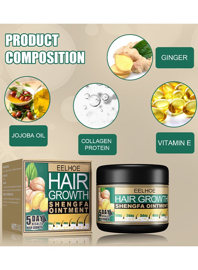 Ginger Hair Growth Shengfa Ointment, Ginger Germinal Conditioner, 5 Days Hair Regrowth Cream, Moisturizing Scalp Massage Follicle Ginger Essence Cream For Hair Loss And Hair Thinning Treatment