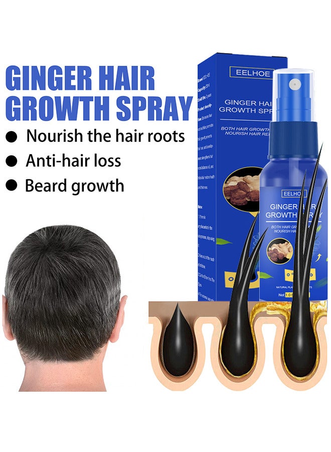 Ginger Hair Growth Spray, Regrowth Nourishing Ginger Spray, Ginger Spray For Hair Growth, Anti Hair Loss, Thinning, Balding, Repairs Hair, Use For Hair Loss and Hair Thinning Treatment Spray 30ML
