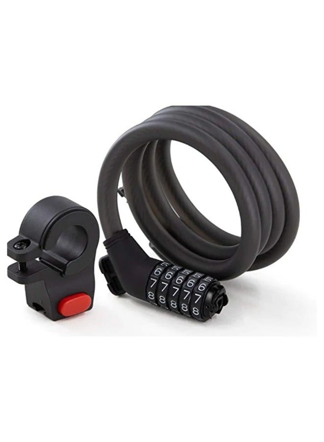 Segway Ninebot 5-Digit Combination Cable Lock for Bikes and Scooters, Black