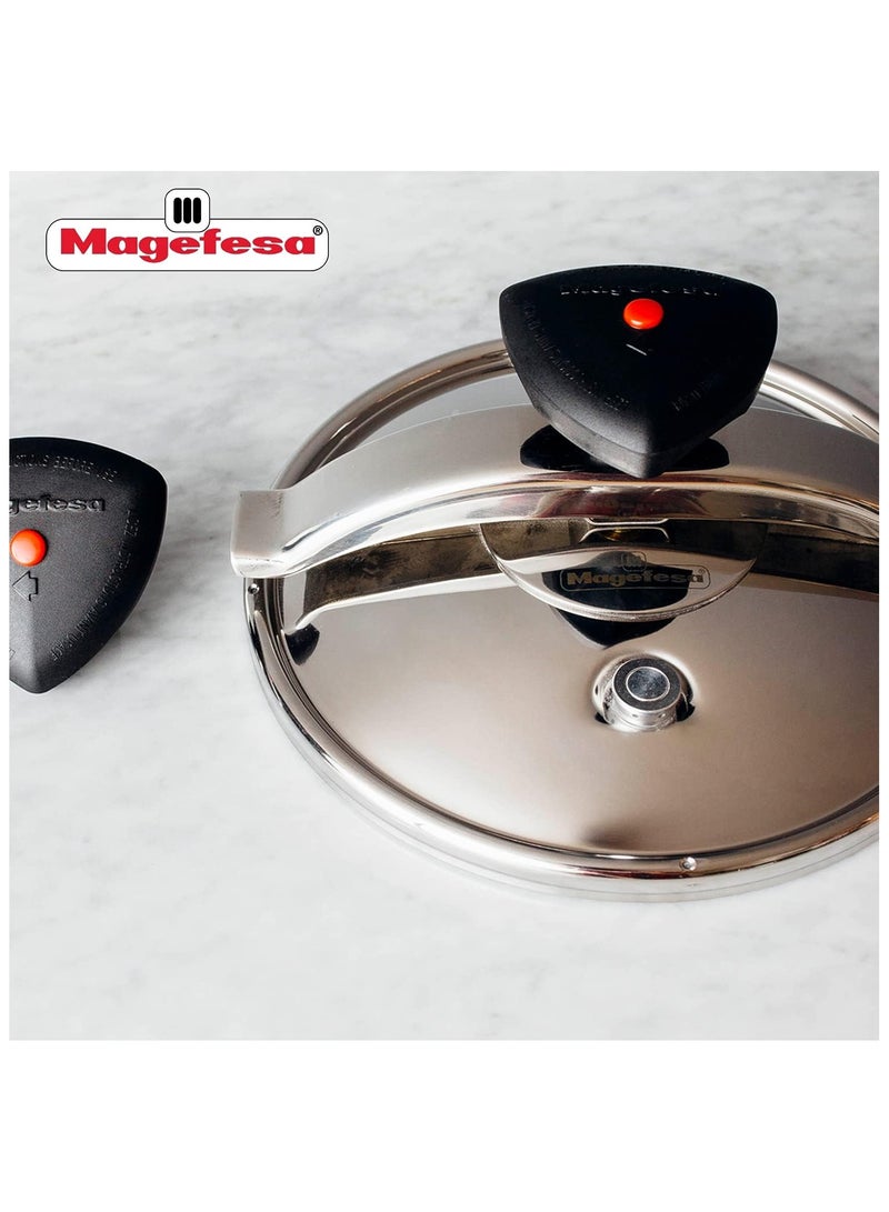 10Liters Magefesa - Pressure cooker Magefesa 01OPSTABO10 Stainless steel 10 Litre |Made from 18/10 stainless steel, highly wear-resistant, 5-layer thermal diffuser base Black, Stainless Steel