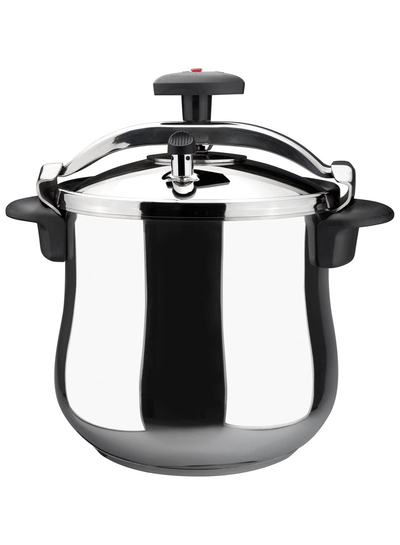 10Liters Magefesa - Pressure cooker Magefesa 01OPSTABO10 Stainless steel 10 Litre |Made from 18/10 stainless steel, highly wear-resistant, 5-layer thermal diffuser base Black, Stainless Steel