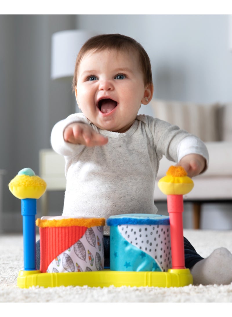 Lamaze Squeeze Beats First Drum Set - Sensory Musical Toy for Newborns & Babies | Developmental Toy for Boys and Girls 12 Months + | Babyshower Gift, Colourful