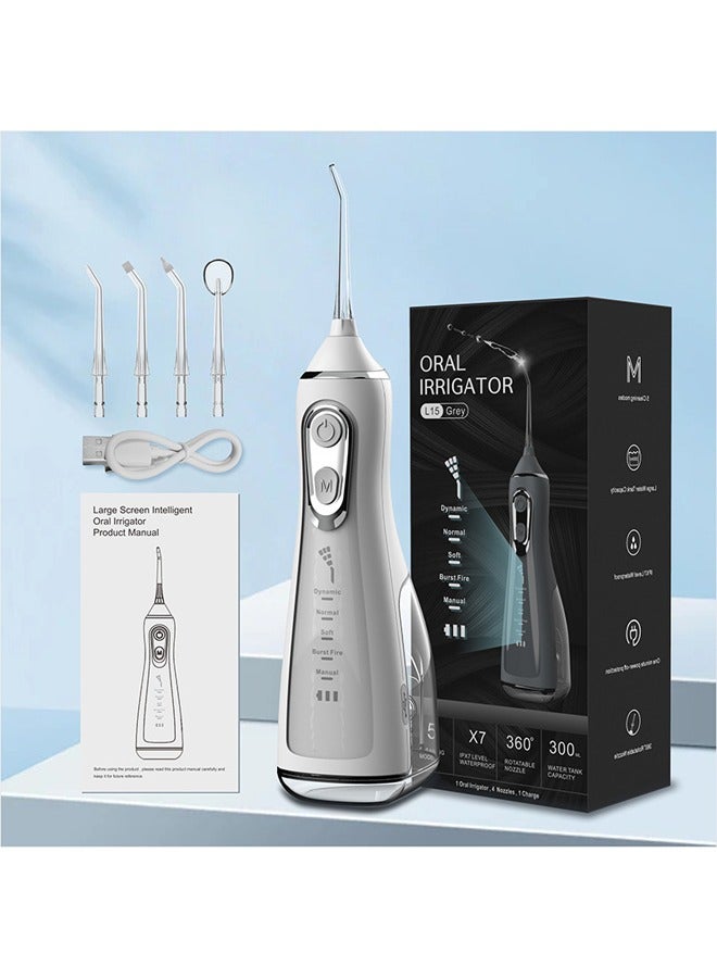 USB Rechargeable Ultimate Handheld Tooth Beautifier & Calculus Removal Water Flosser with 4 Nozzles