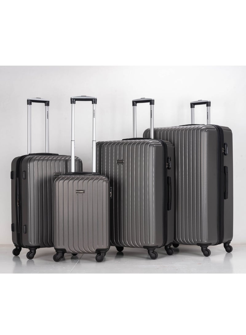 4 Pack Of Hardside Spinner Number Locked Luggage Trolley Bag