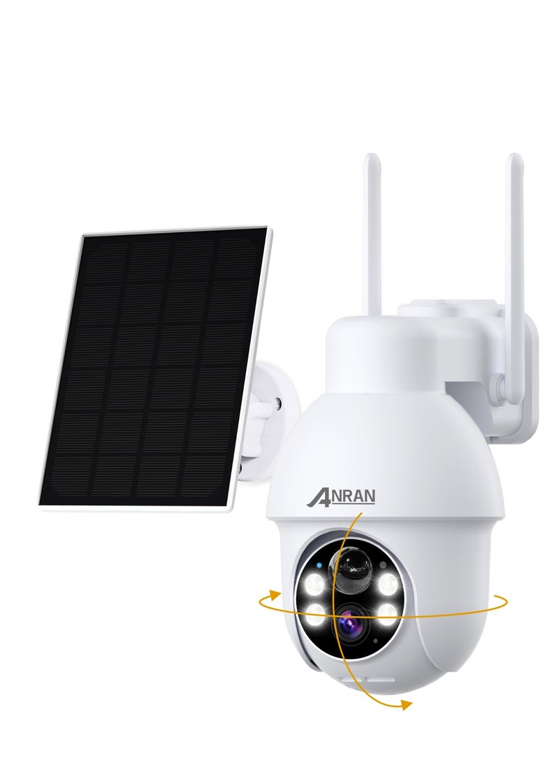 2K Wireless Solar Outdoor Wi-Fi Camera with 360° View 5MP Color Night Vision AI Human Detection Two way Talk Compatible with Alexa