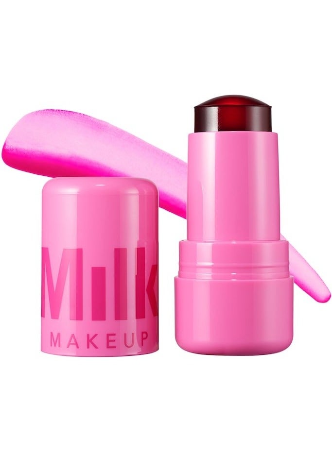 MILK MAKEUP Cooling Water Jelly Tint Lip + Cheek Blush Stain (Burst - Poppy Pink) .17 oz / 5 g