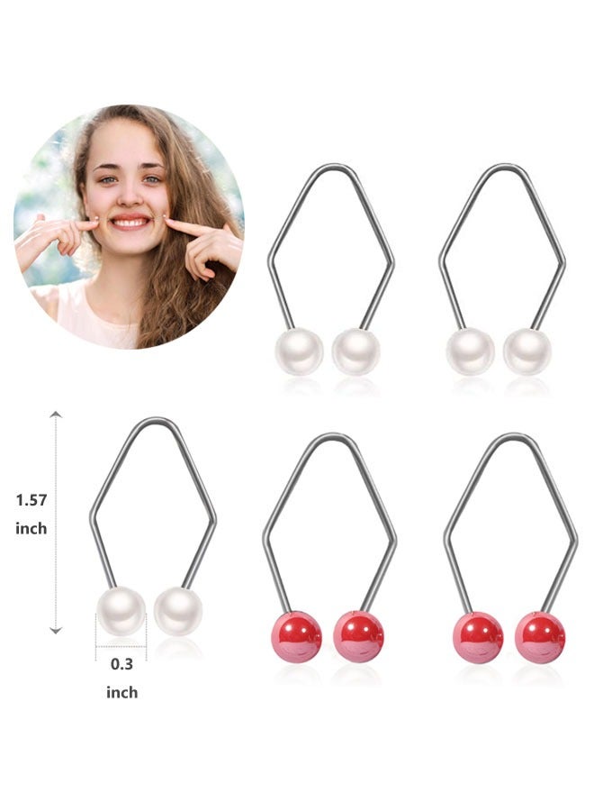 4 Pcs Dimple Maker for Cheeks Clip, Raise The Corners of The Mouth Mouth Exerciser, Lift Lip Stretching Lifting Exercise Lips Trainer, Training Face Lift Beauty Smile Tool, Easy To Wear