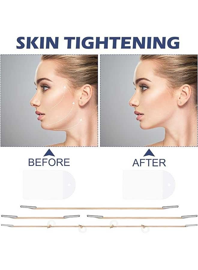 40 Pcs Face Lifting Tapes, With 8 Pcs Lifting Rope Sets, Invisible Face Lift Tape Instant Face Lift Sticker Adhesive Lifting Patch Quick Face Lifting Band Neck Eye Lift Tape For Women Face Beauty
