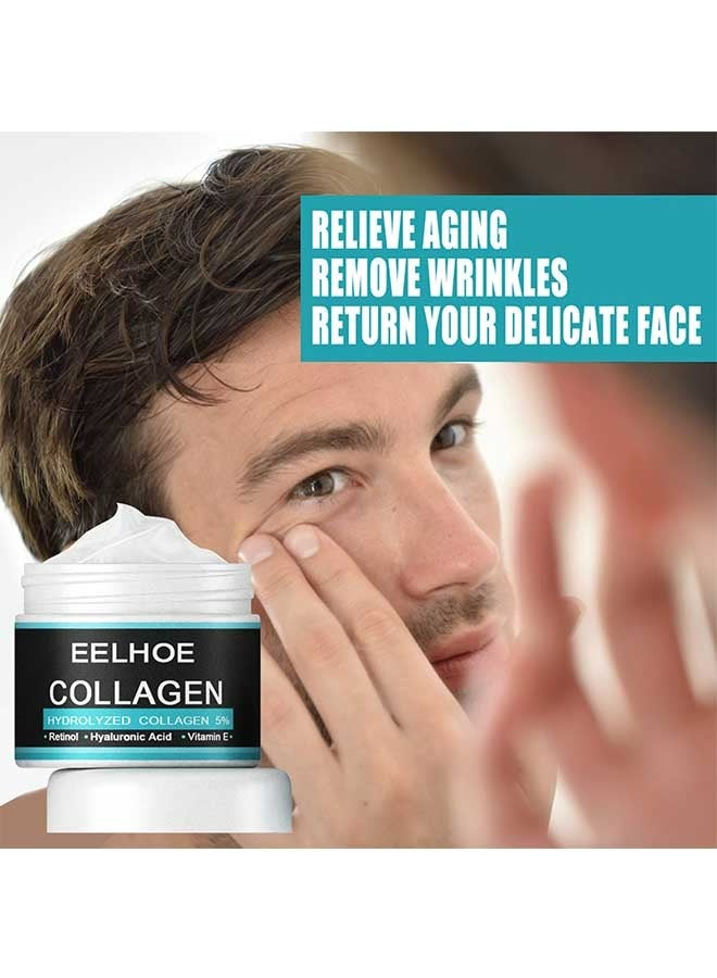 Collagen Cream For Men 30g,Contains Retinol, Hyaluronic Acid, And Vitamin E，Has Anti Wrinkle Cream, Facial Moisturizing, Anti-Aging And Wrinkle Antioxidant Effects