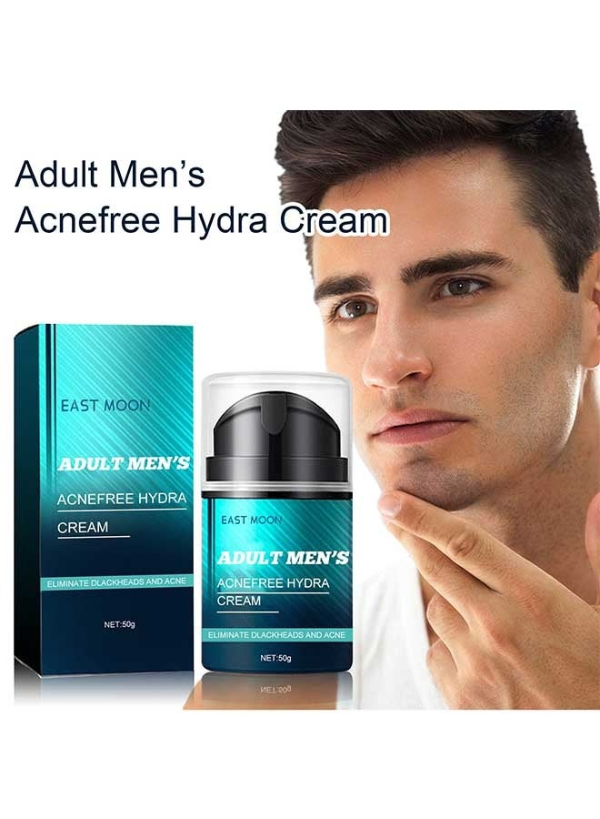 Men's Face Cream, Adult Men's Acnefree Hydra Cream for Fade Facial Fine Lines and Acne Marks, Moisturizing Anti Wrinkle Face Cream That Controls the Balance of Water and Oil 50g