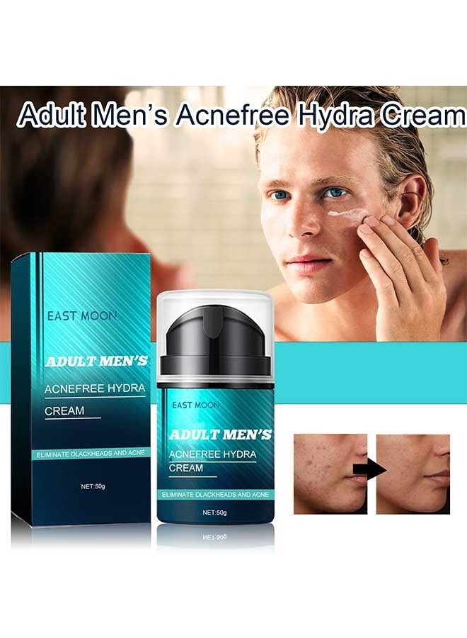 Men's Face Cream, Adult Men's Acnefree Hydra Cream for Fade Facial Fine Lines and Acne Marks, Moisturizing Anti Wrinkle Face Cream That Controls the Balance of Water and Oil 50g