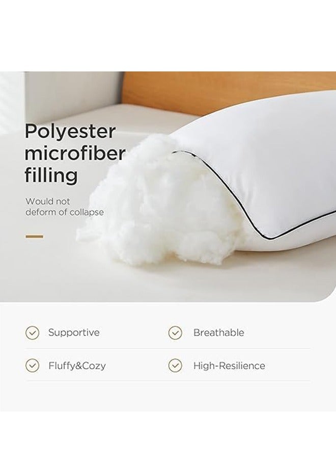 Premium Down Alternative Filled Bed Pillows, Featuring Breathable Cover, Microfiber Filling and Plush Bounce-Back Design, Hypoallergenic and Luxurious Hotel Quality Pillow Set, White, Pack of 2 & 4