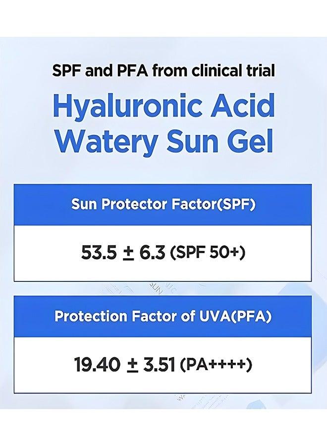 Hyaluronic Acid Watery Sun Gel 50ml, Contain Chemical Sub Blocks (SPF50+ PA++++) To Protect Skin From UV Rays, Can Blend Into The Skin Perfectly Under Makeup As Well, Perfect For All Skin Types