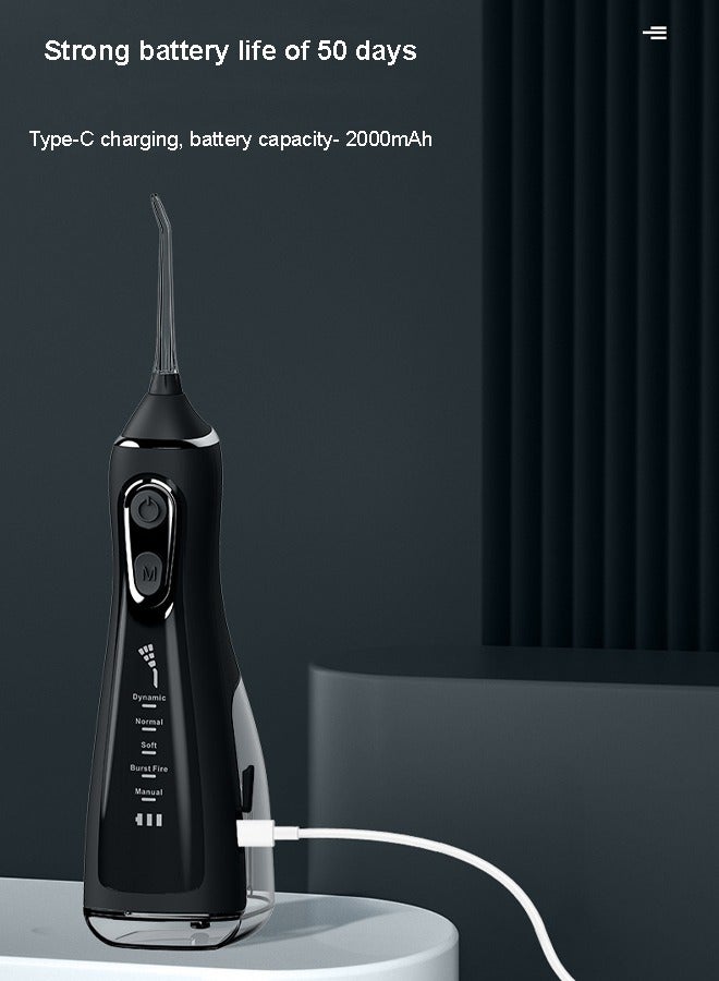 USB Rechargeable Ultimate Handheld Tooth Beautifier & Calculus Removal Water Flosser with 4 Nozzles