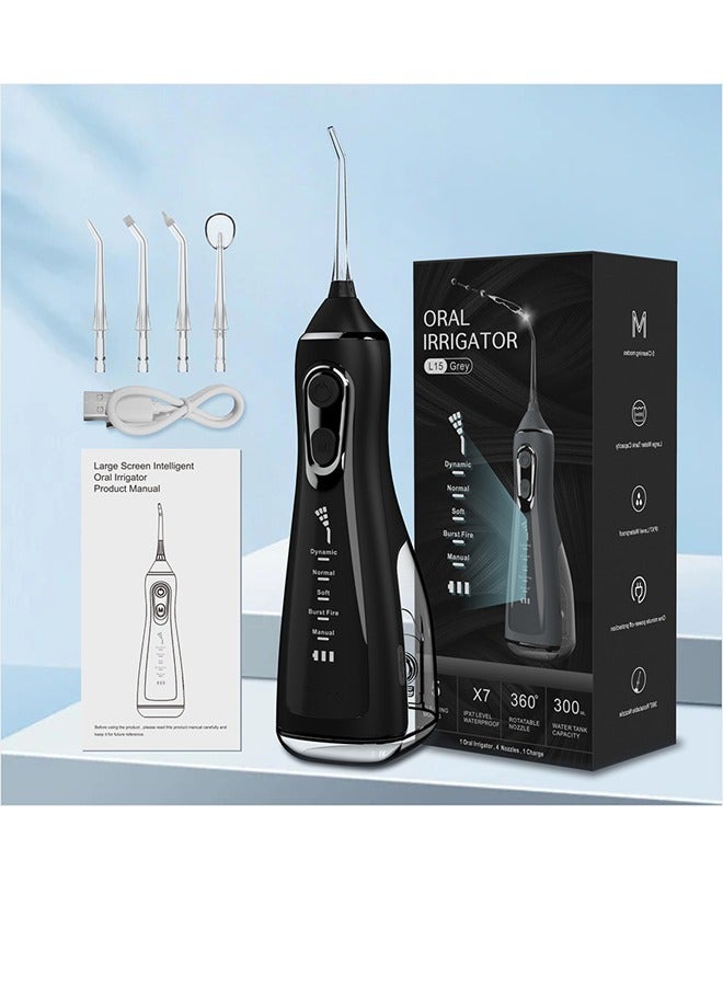 USB Rechargeable Ultimate Handheld Tooth Beautifier & Calculus Removal Water Flosser with 4 Nozzles