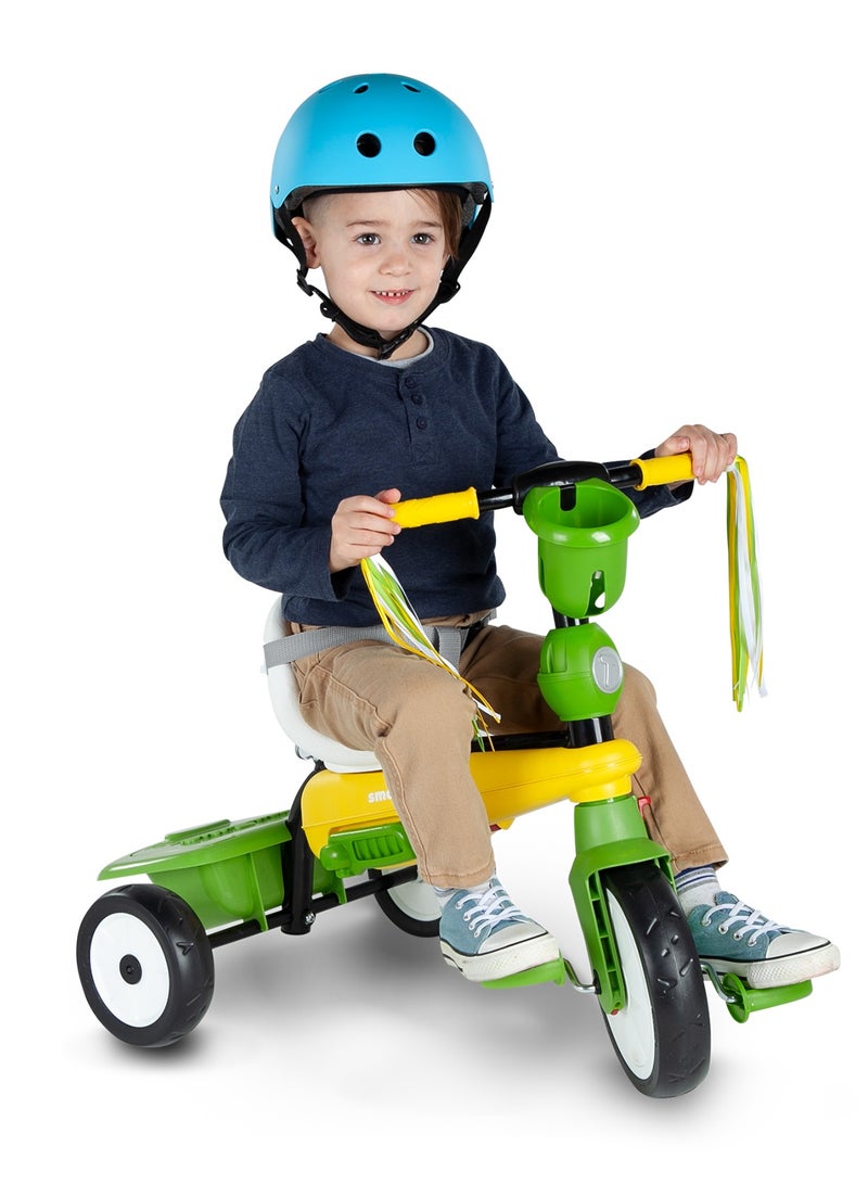 SmarTrike Breeze S Dinosaur Trycile: Grow-with-Me Trike for Kids | Touch Steering, Dual Control, No-Puncture Wheels, 3-Point Harness | Ages 15 Months to 5 Years | Green