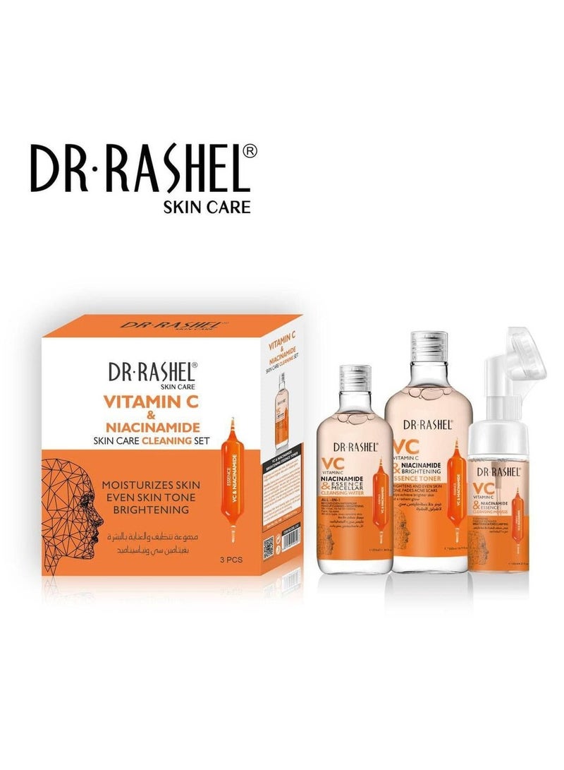 DR. RASHEL Vitamin C & Niacinamide brightening skin care Cleaning Set (3Pcs)