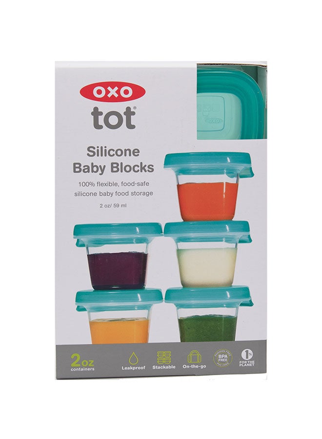 Silicone Baby Blocks, 2 Oz, Teal