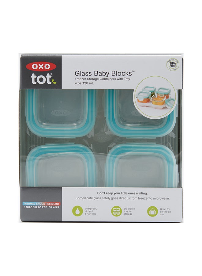 Glass Baby Blocks (4 Oz) - Teal