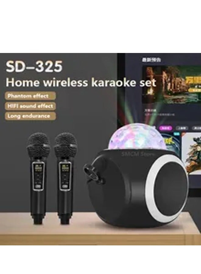 SD325 Home Wireless Bluetooth Speaker Set Audio Dual Microphone Integrated Machine LED Lighting Effects Essential for Singing TF