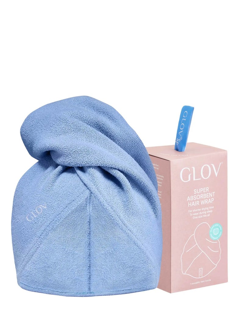 Ultra–Absorbent Hair Towel Wrap - Blue