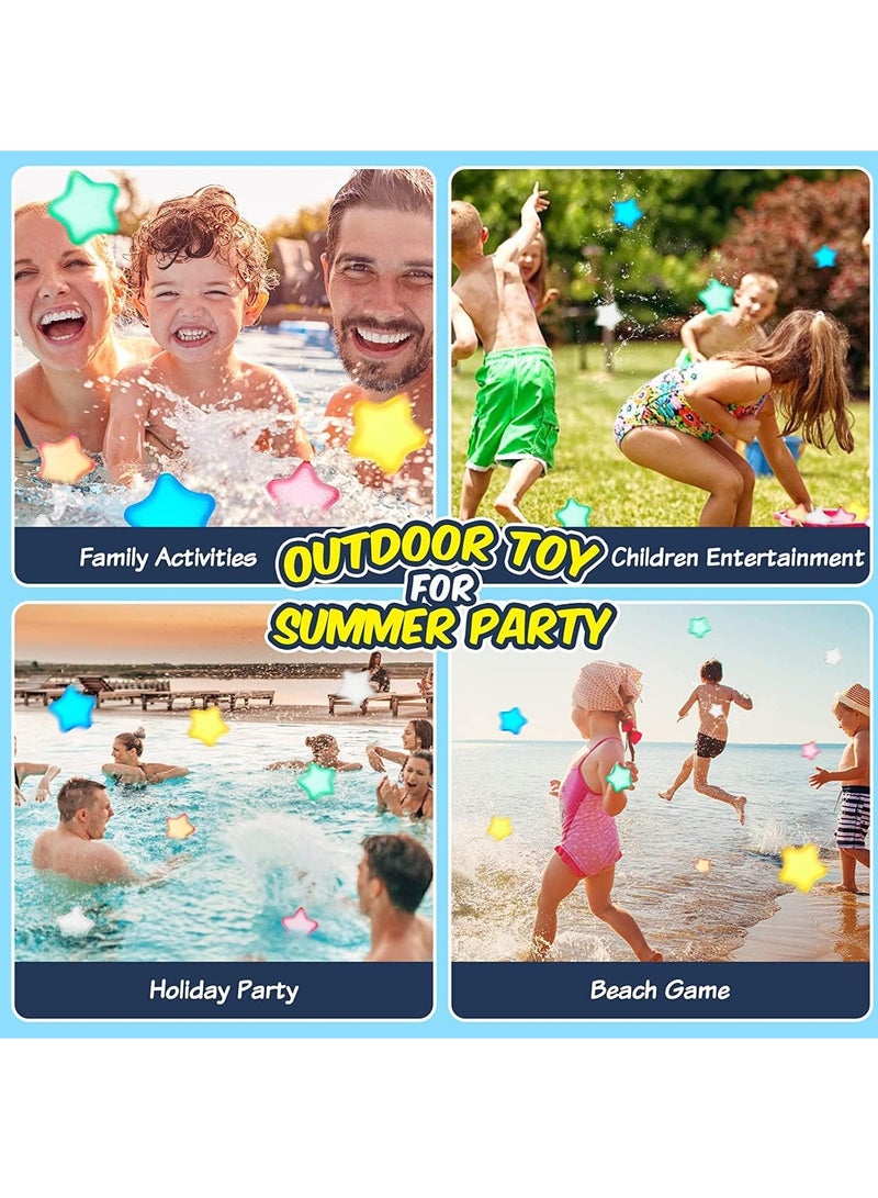 Water Bomb Balloons Reusable 6 Pcs Soft Silicone Water Splash Ball for Kids School Self-Sealing Refillable Water Bomb for Kids Adults Fun Water Fight Game Summer Swimming Pool Party Supplies（B）