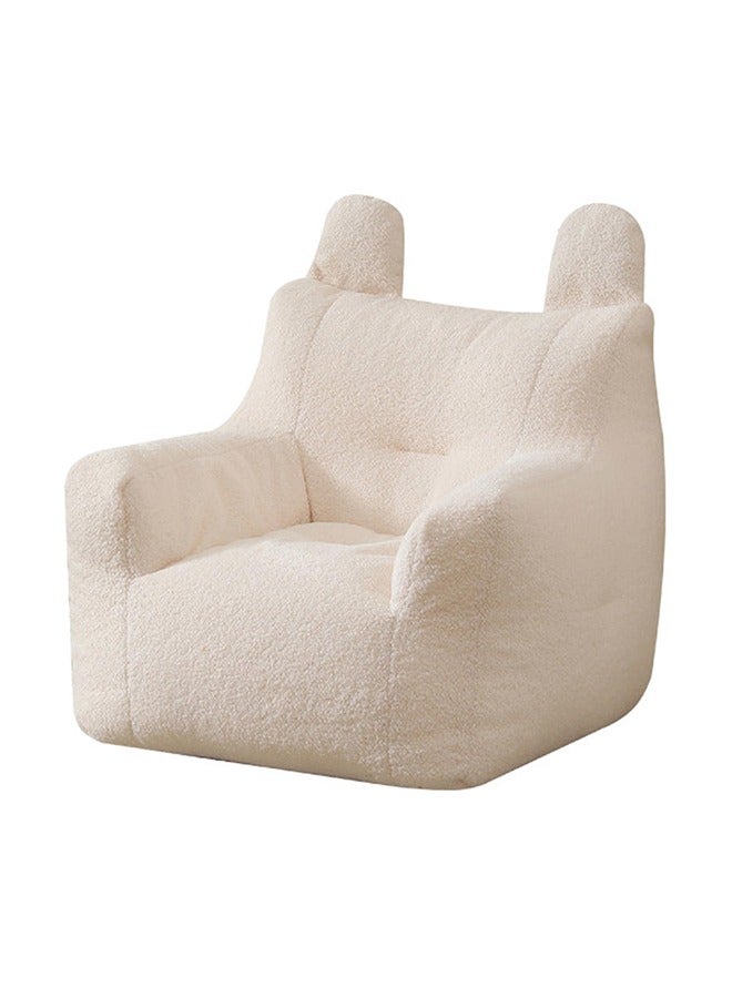 Bean Bag Chair Cover(No Filler), Premium Soft Teddy Fleece Fabric Lazy Sofa Bean Bag Cover for Kids Adults, Washable,Light Brown,90x50x70cm