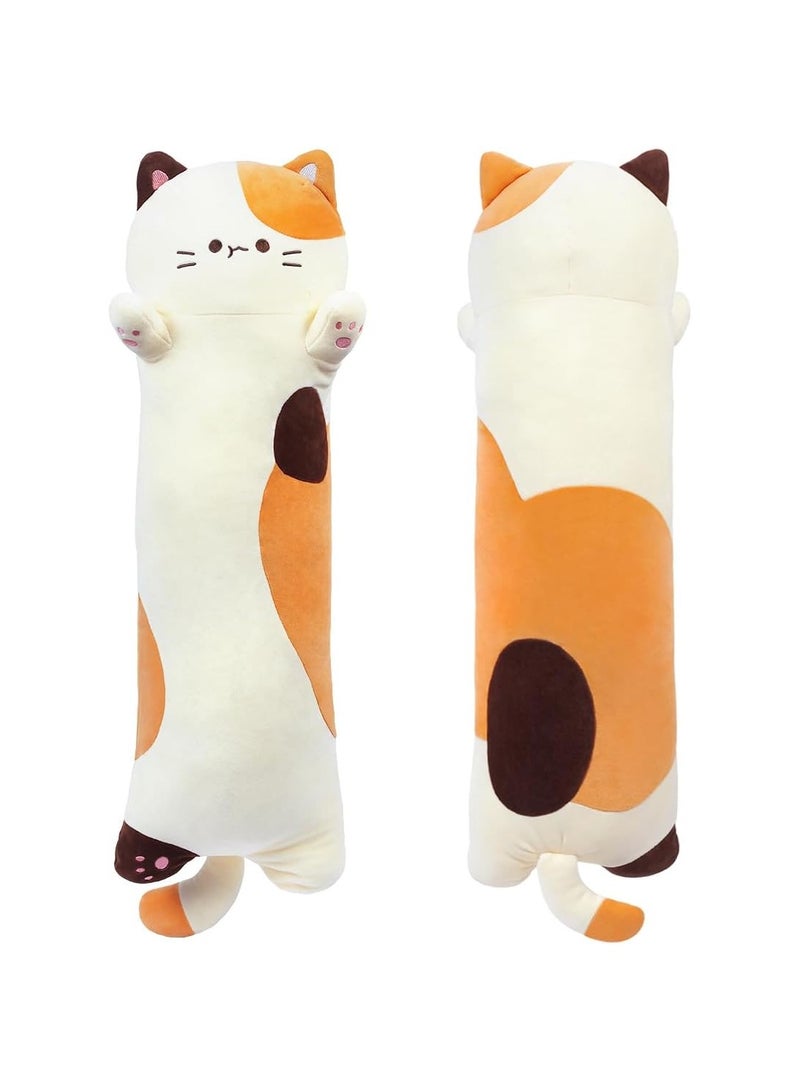 Beige Cute Kitten Plush Animal Pillow 90cm