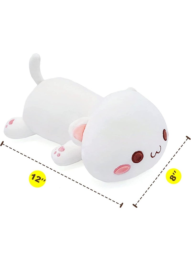 Cute Kitten Stuffed Animal Plush Toy (White, 12 inches)