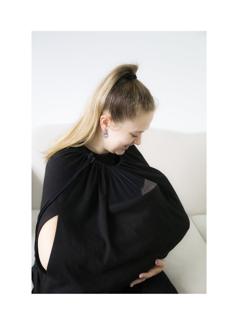 Babyjem Breast Feeding with Tulle Cover, Black, Mother