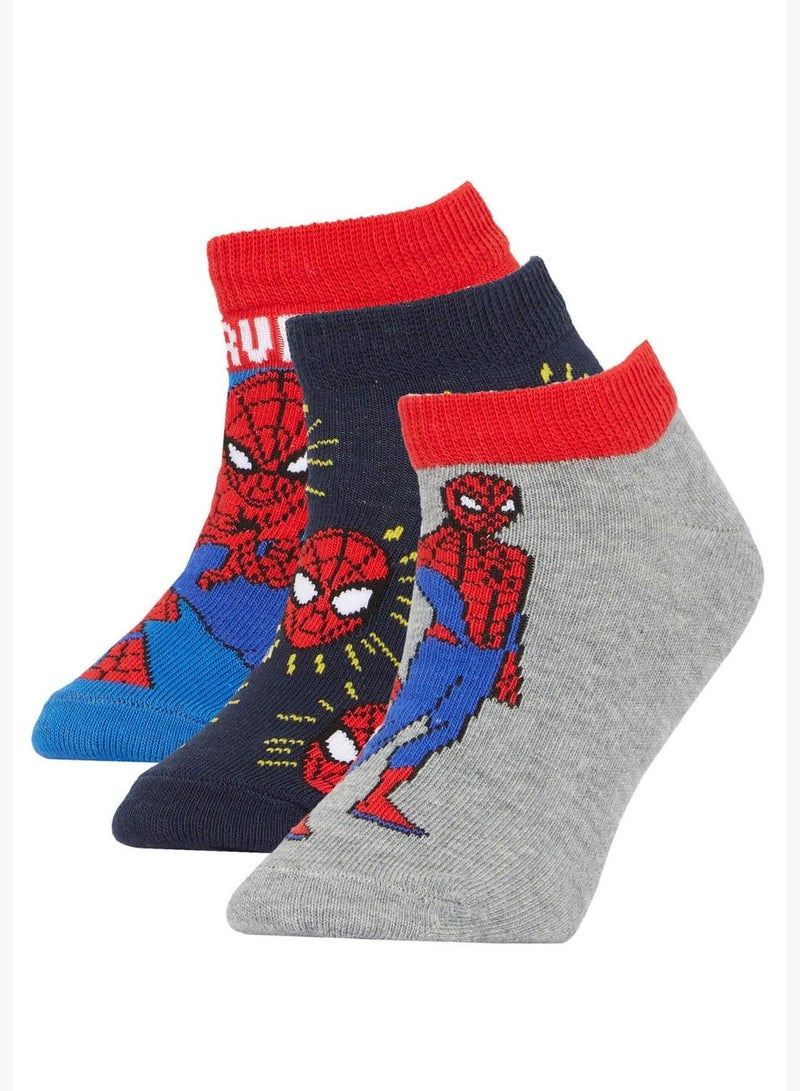 3 Pack Spiderman Print Ankle Low Cuts