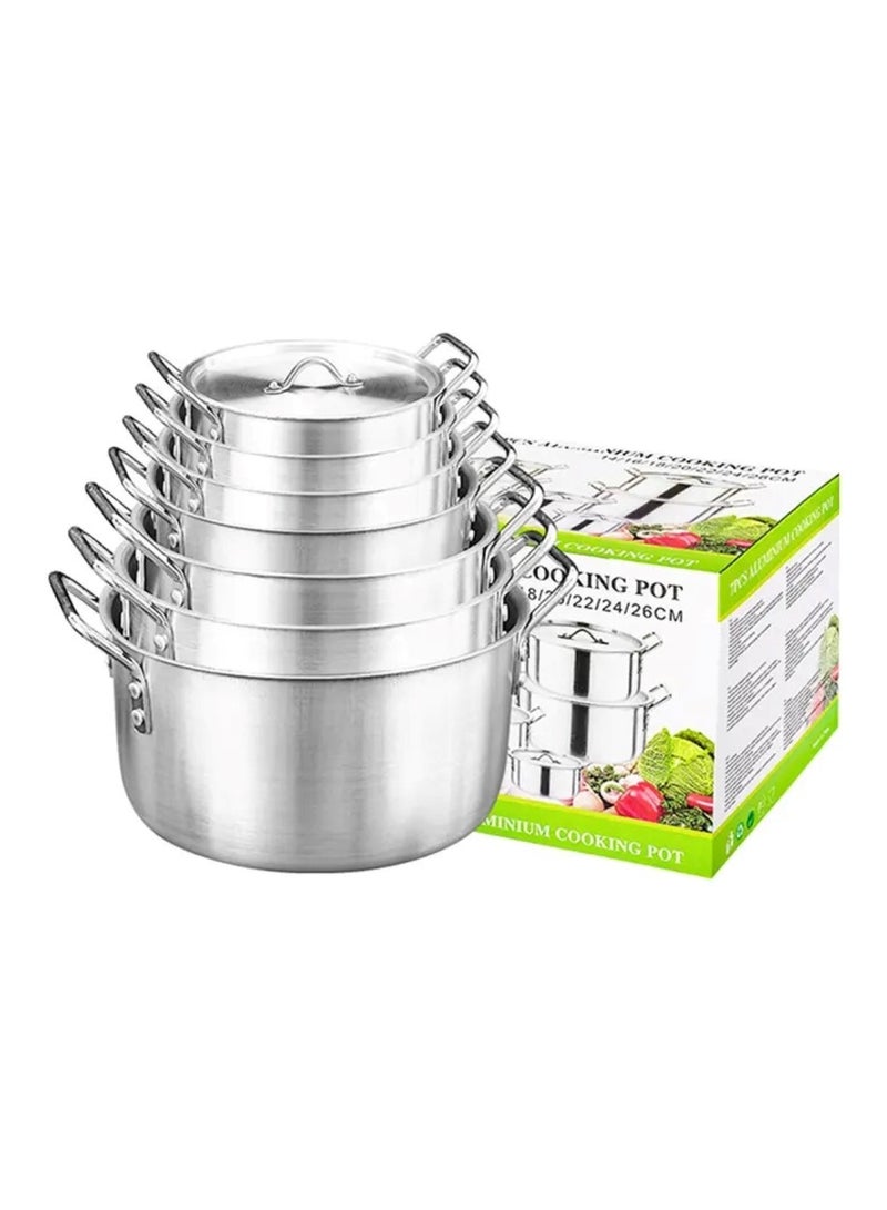 7pcs Pots With Lid Hot Pots Cookware Set Aluminum Cookware Kitchen Cooking Set