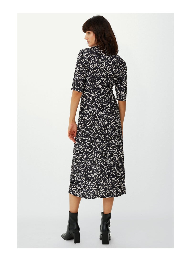 Collared Slinky Midi Dress