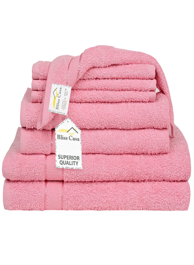 Bliss Casa - 8 Pieces Towel Set - 2 Bath Towels, 2 Hand Towels, and 4 Washcloths, Ring Spun Cotton Highly Absorbent Towels for Bathroom, Shower Towel