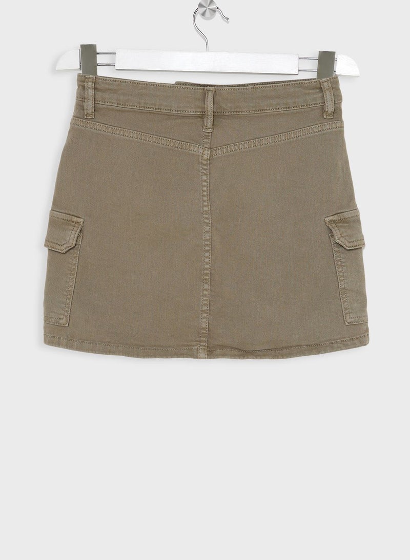 Youth Cargo Mini Skirt