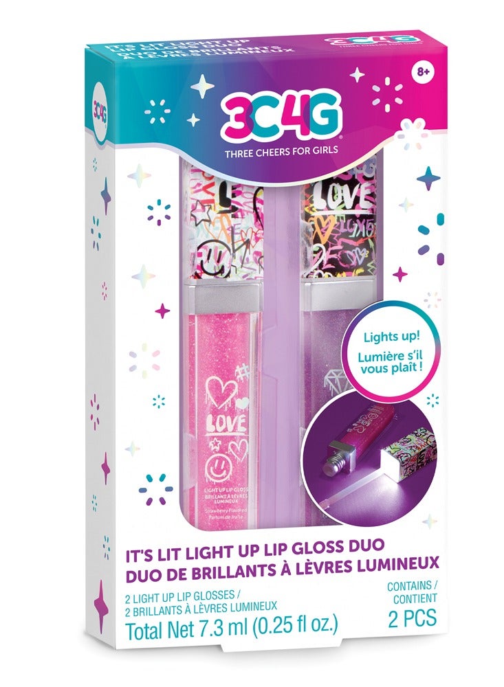 3C4G Graffiti Light up Lip Gloss 2pc for Ages 8+